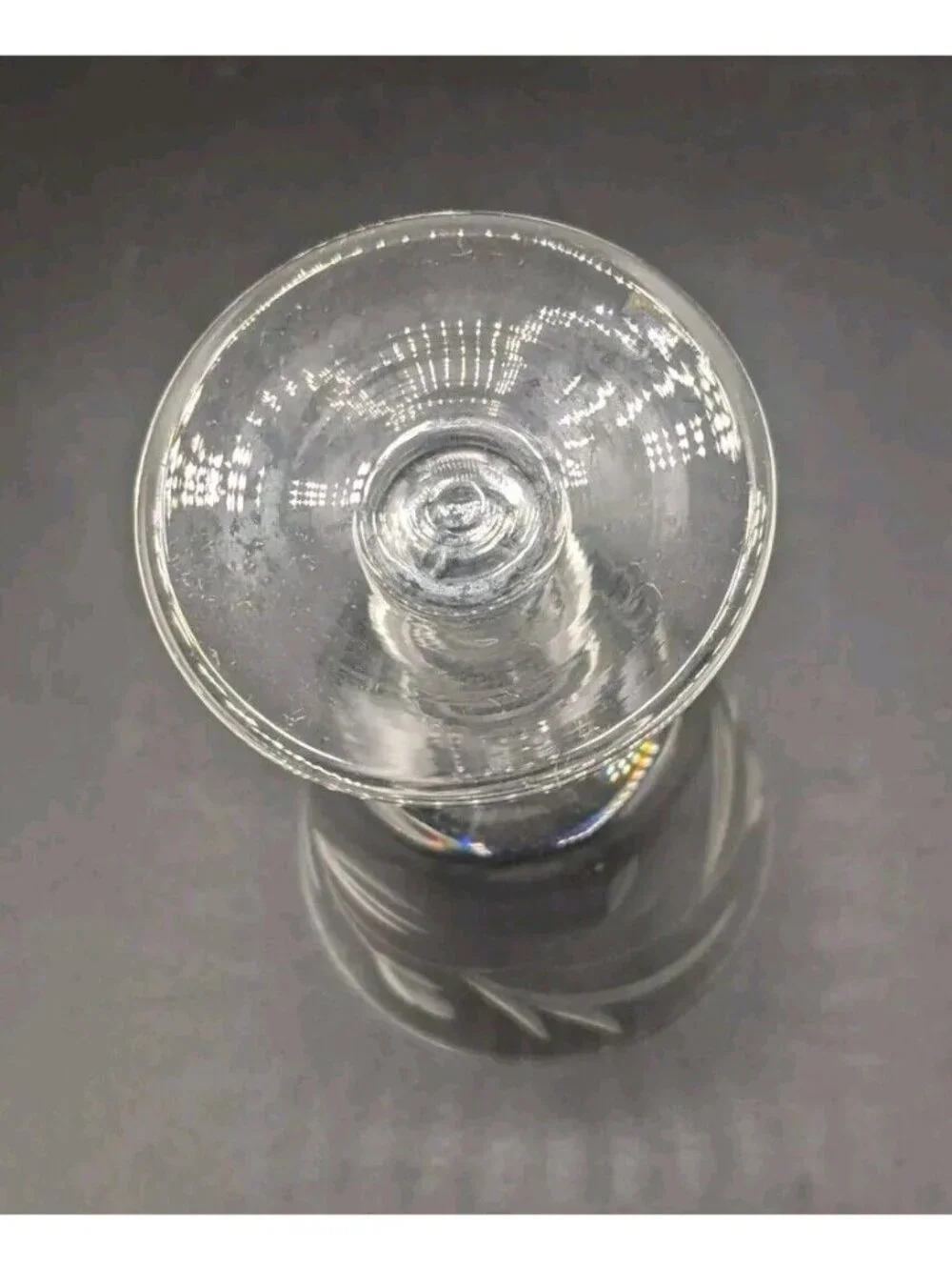 Vtg Etched Clear Glasses Set of 6 New Old Stock Cordial 2 oz